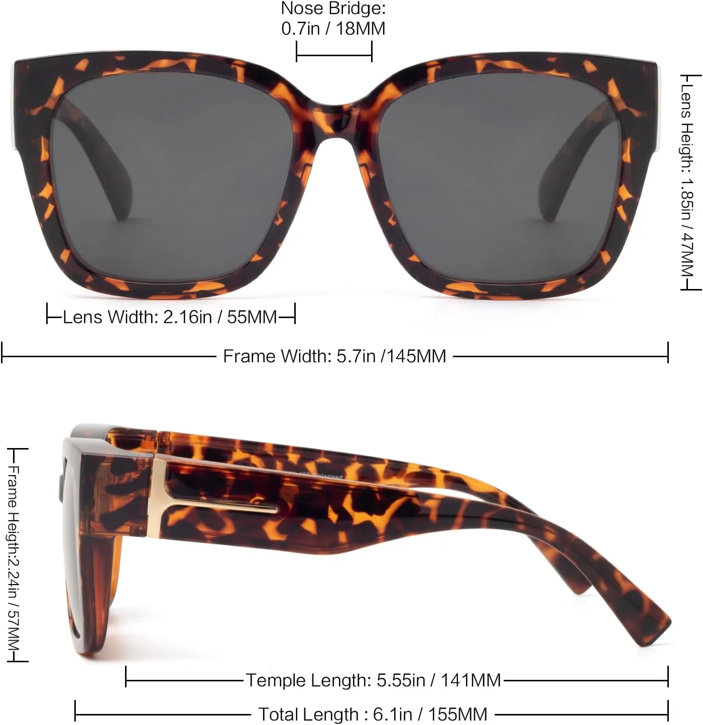 Face Shadow Polarized Sunglasses Over Glasses Women Fit Over Glasses Sunglasses Square Sunglasses UV Protection Lightweight