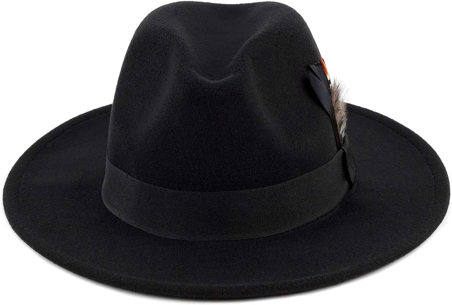FADACHY Classic Fedora Hats for Men & Women Wide Brim Felt Hat Panama Dress Fedora Hat