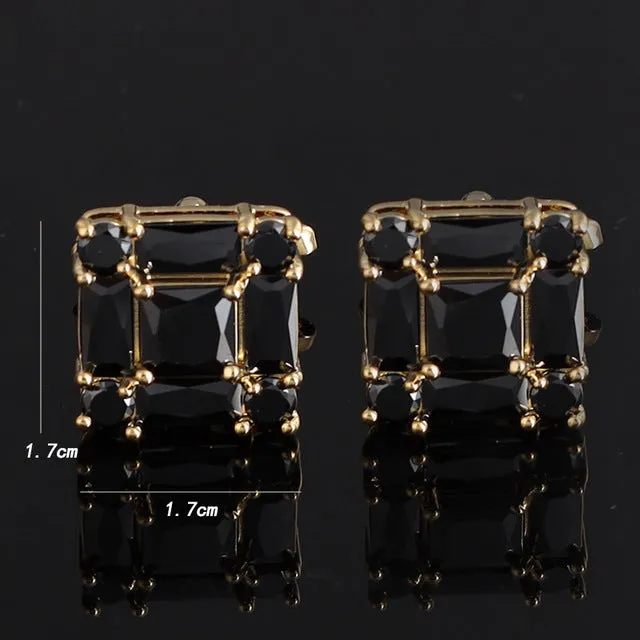 Fashion High-end Rhinestone Zircon Cufflinks