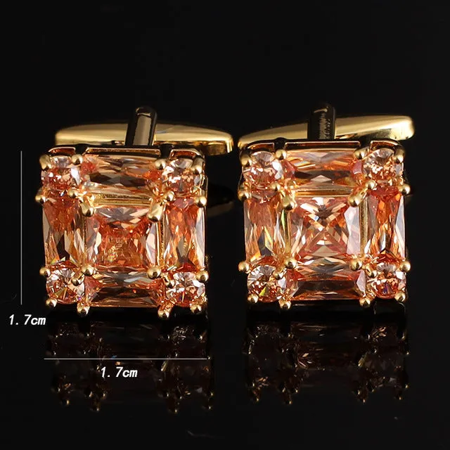 Fashion High-end Rhinestone Zircon Cufflinks
