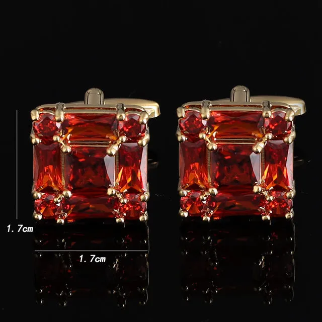 Fashion High-end Rhinestone Zircon Cufflinks