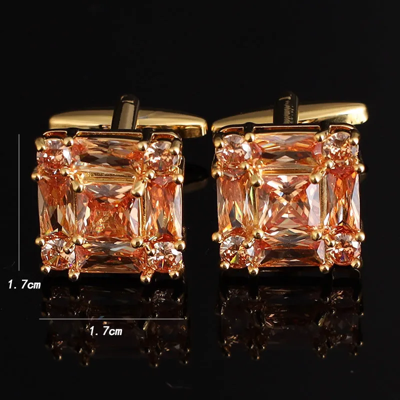 Fashion High-end Rhinestone Zircon Cufflinks