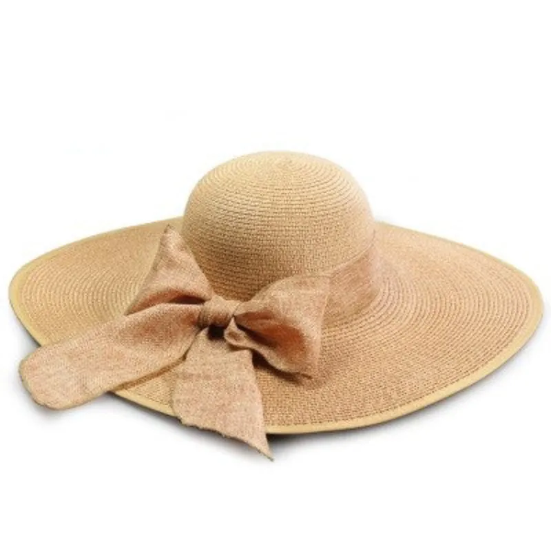 Floppy Wide Brim Beach Summer Hats with Chic Bow Tie
