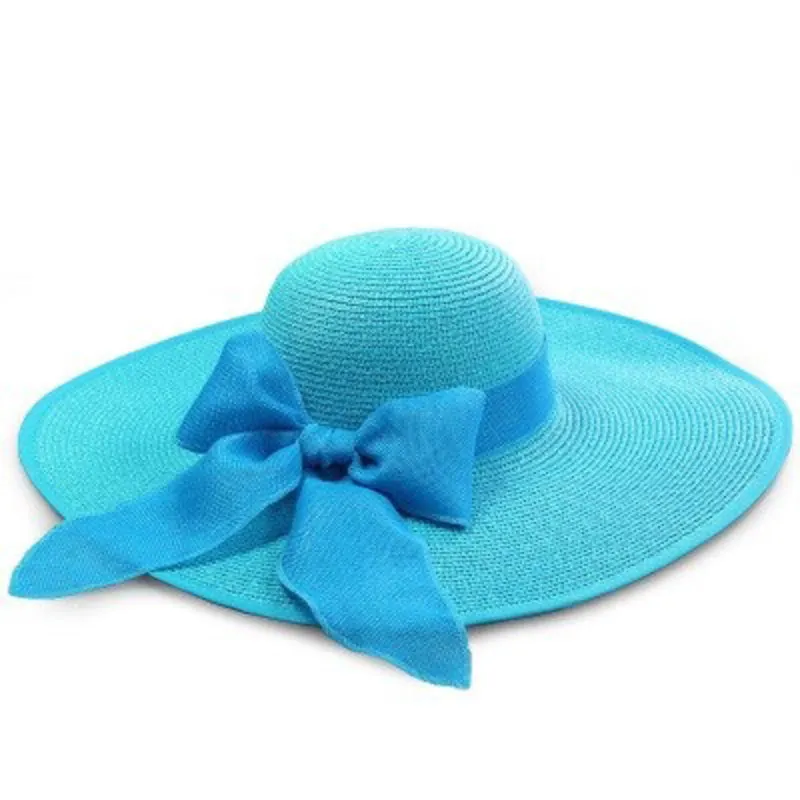Floppy Wide Brim Beach Summer Hats with Chic Bow Tie
