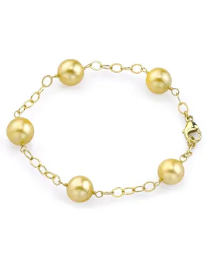 Golden South Sea Tin Cup Pearl Bracelet
