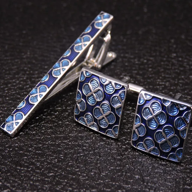 High quality cuff and tie clip set