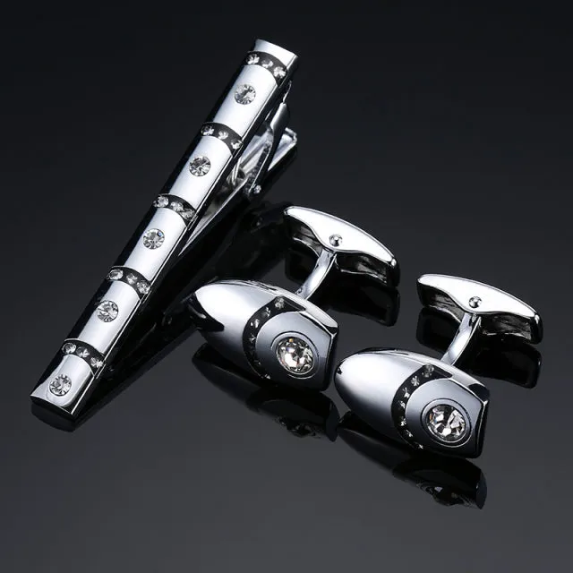 High quality cuff and tie clip set