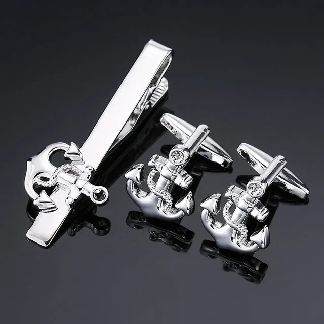 High quality cuff and tie clip set