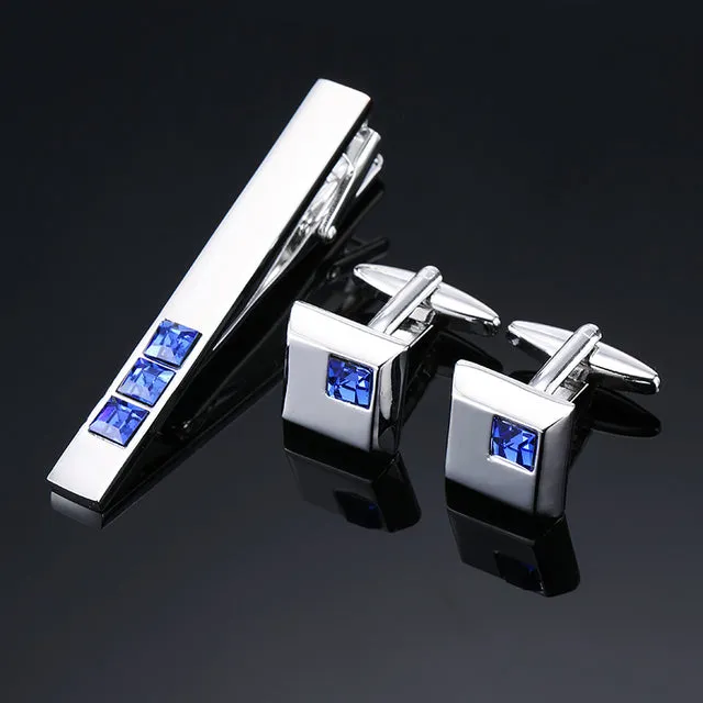 High quality cuff and tie clip set