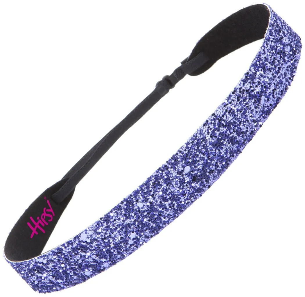 Hipsy Adjustable Non Slip Wide Bling Glitter Headband for Women Girls & Teens (Purple)