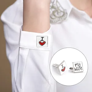 I Love My Wife Design Good Husband Cuff Link
