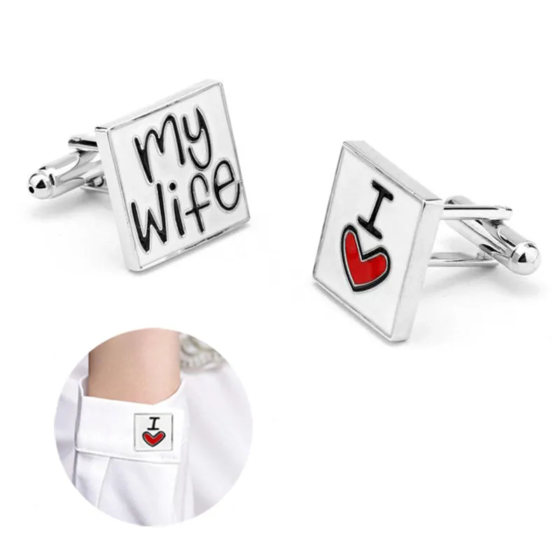 I Love My Wife Design Good Husband Cuff Link