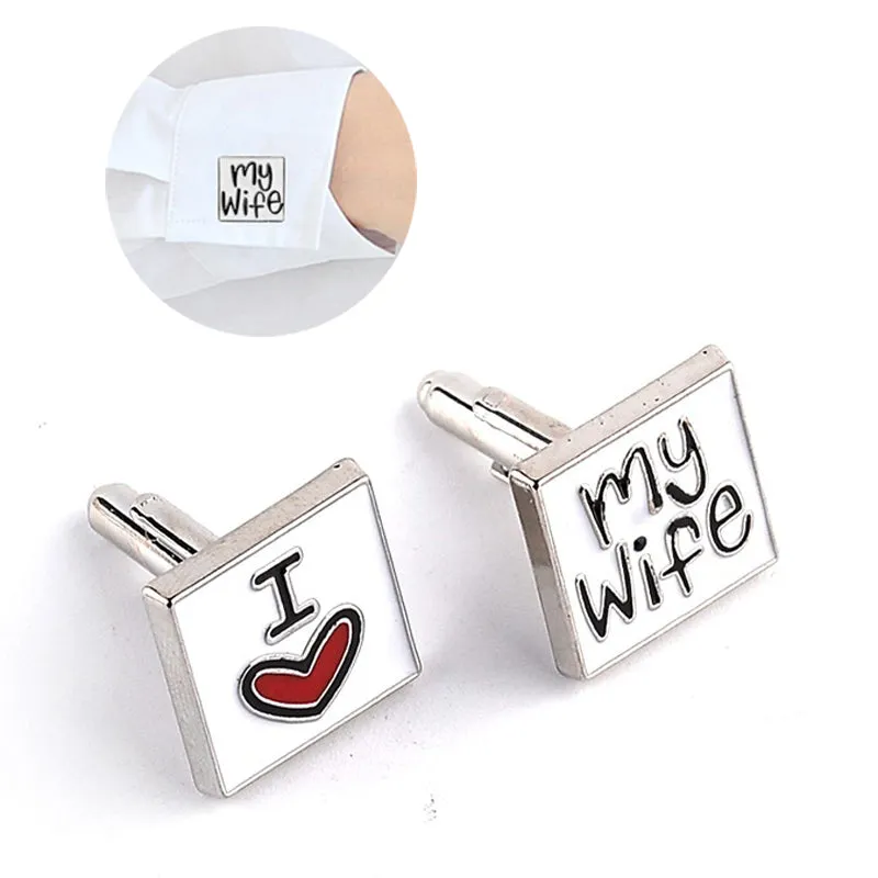 I Love My Wife Design Good Husband Cuff Link
