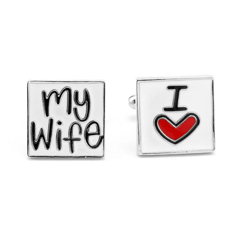 I Love My Wife Design Good Husband Cuff Link