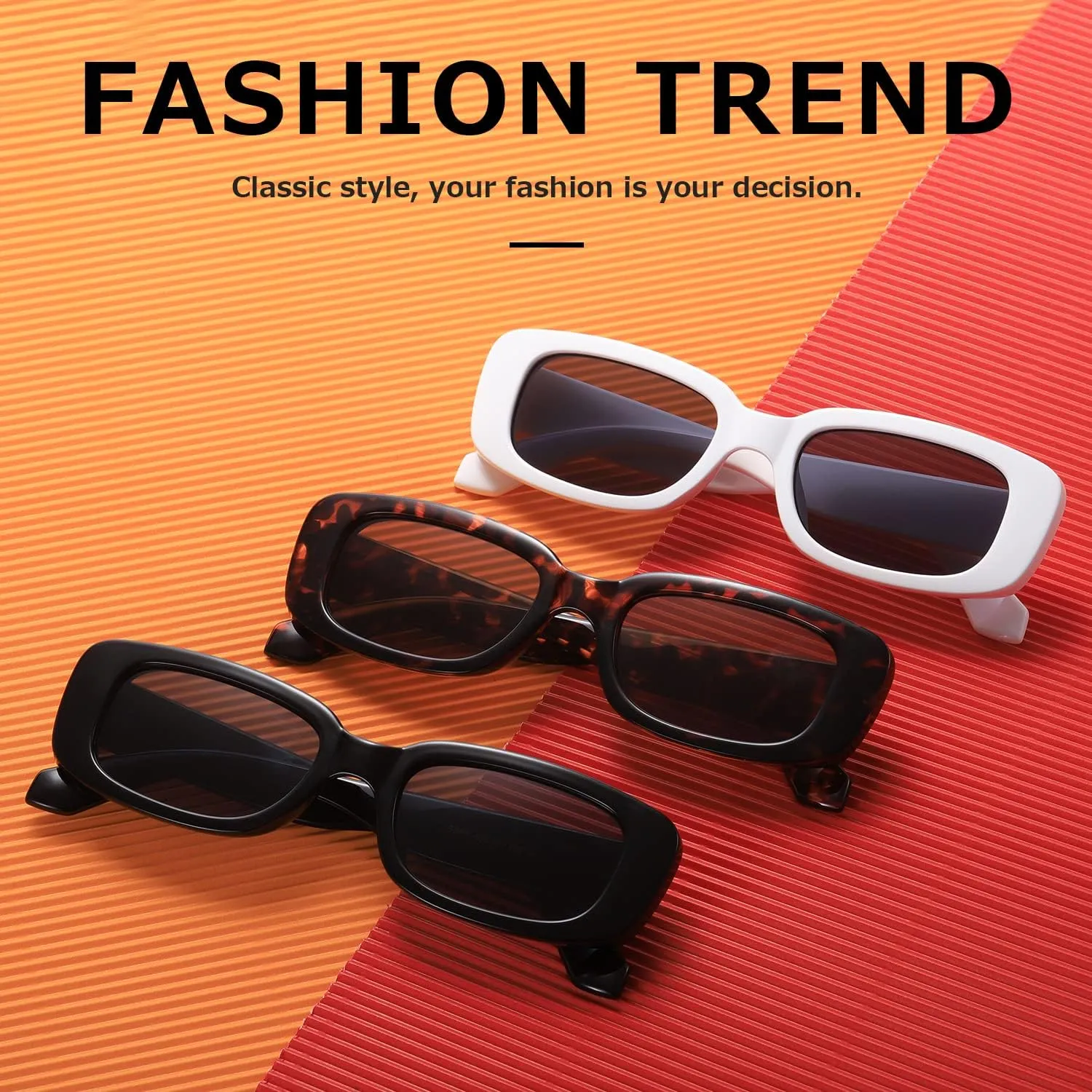 kimorn Rectangle Sunglasses for Women Men Trendy Retro Fashion Sun Glasses 90s Vintage UV 400 Protection Square Frame K1200