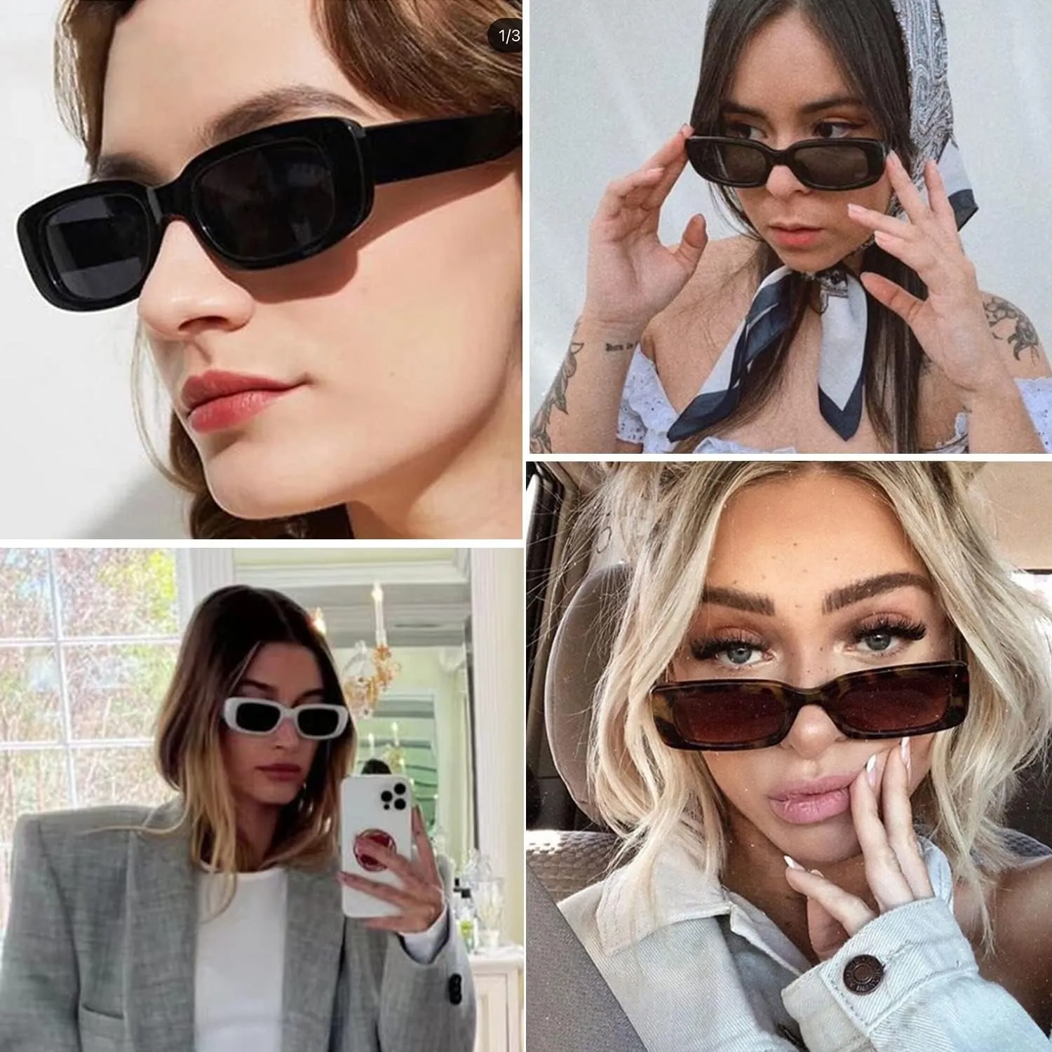 kimorn Rectangle Sunglasses for Women Men Trendy Retro Fashion Sun Glasses 90s Vintage UV 400 Protection Square Frame K1200