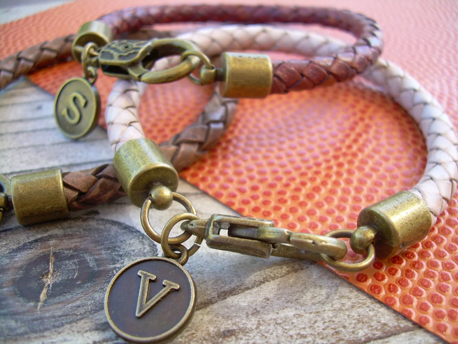 Men's Bracelets Leather, Mens Bracelets, Leather Bracelets, Initial Bracelet, Braided Leather Bracelet, Initial, Monogrammed, Personalized,