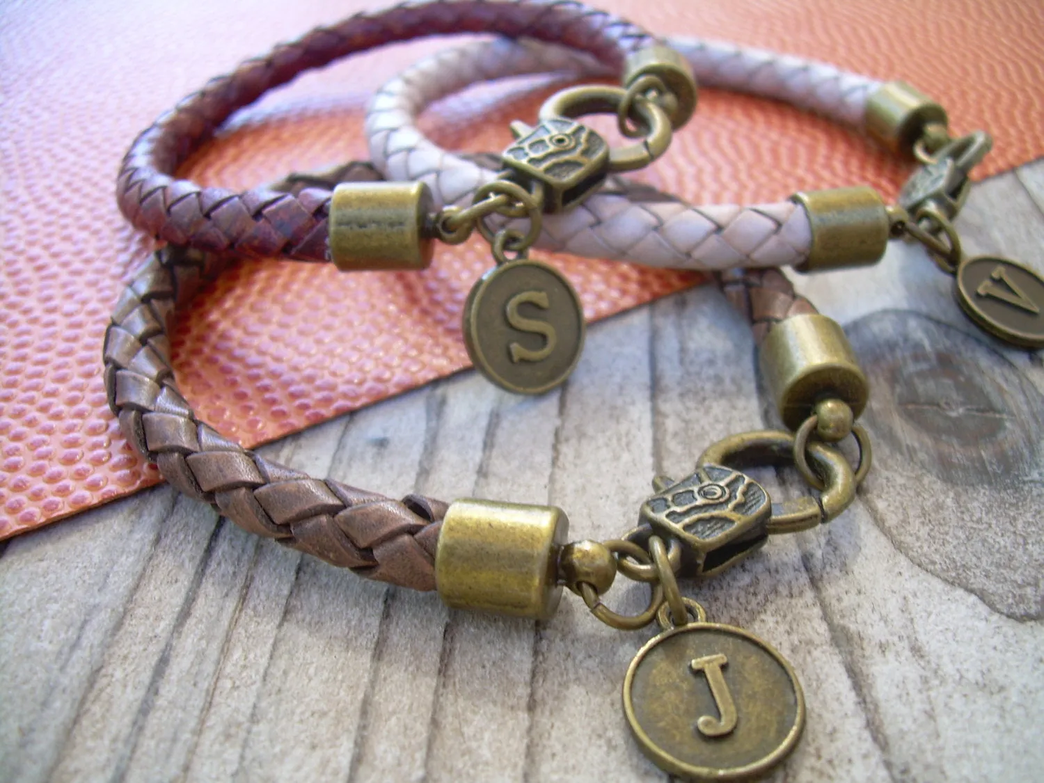 Men's Bracelets Leather, Mens Bracelets, Leather Bracelets, Initial Bracelet, Braided Leather Bracelet, Initial, Monogrammed, Personalized,