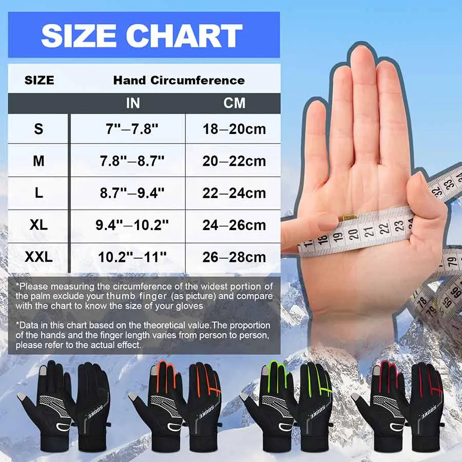 Men's Women's Touch Screen Padded Water Resistant Windproof Running Biking Cycling Glove-ST1903-Red