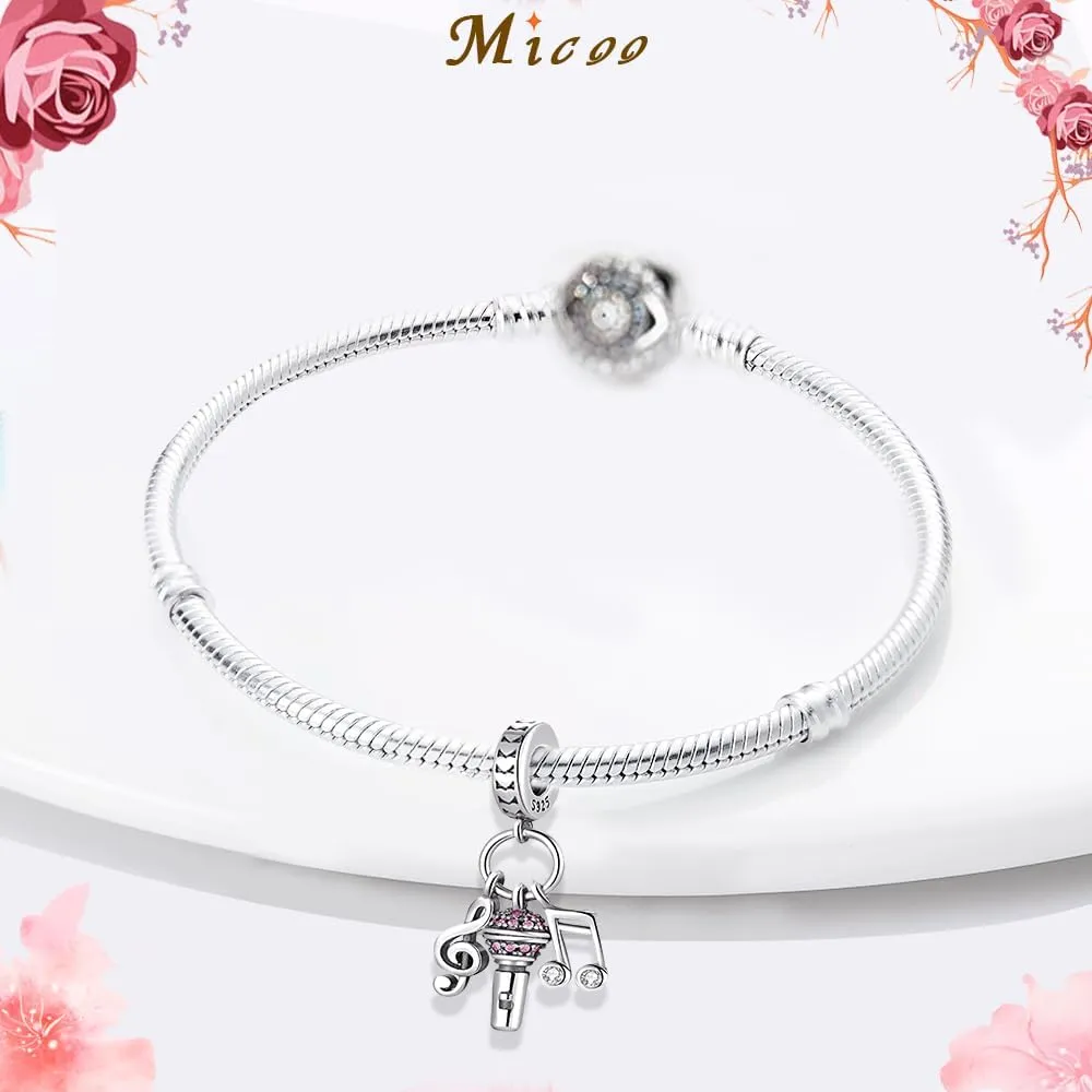 MICOO 925 Sterling Silver Charms for Bracelets and Necklace,Butterfly Music Dangle Pendants Beads Charms Jewelry Gift for Women,Fit Pandora European Bracelets