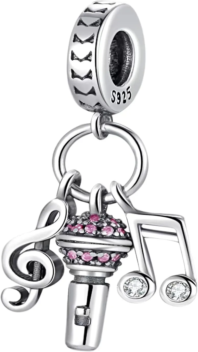 MICOO 925 Sterling Silver Charms for Bracelets and Necklace,Butterfly Music Dangle Pendants Beads Charms Jewelry Gift for Women,Fit Pandora European Bracelets