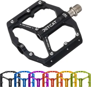 Mountain Bike Pedals Flat - MTB Pedals Flat, Bicycle Pedals, Road Bike Pedals, BMX Pedals, for BMX MTN Road Gravel EBike, Specialized Parts, Adults, Aluminum Metal Stamp 9/16"