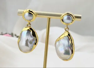 Natural baroque pearl earrings