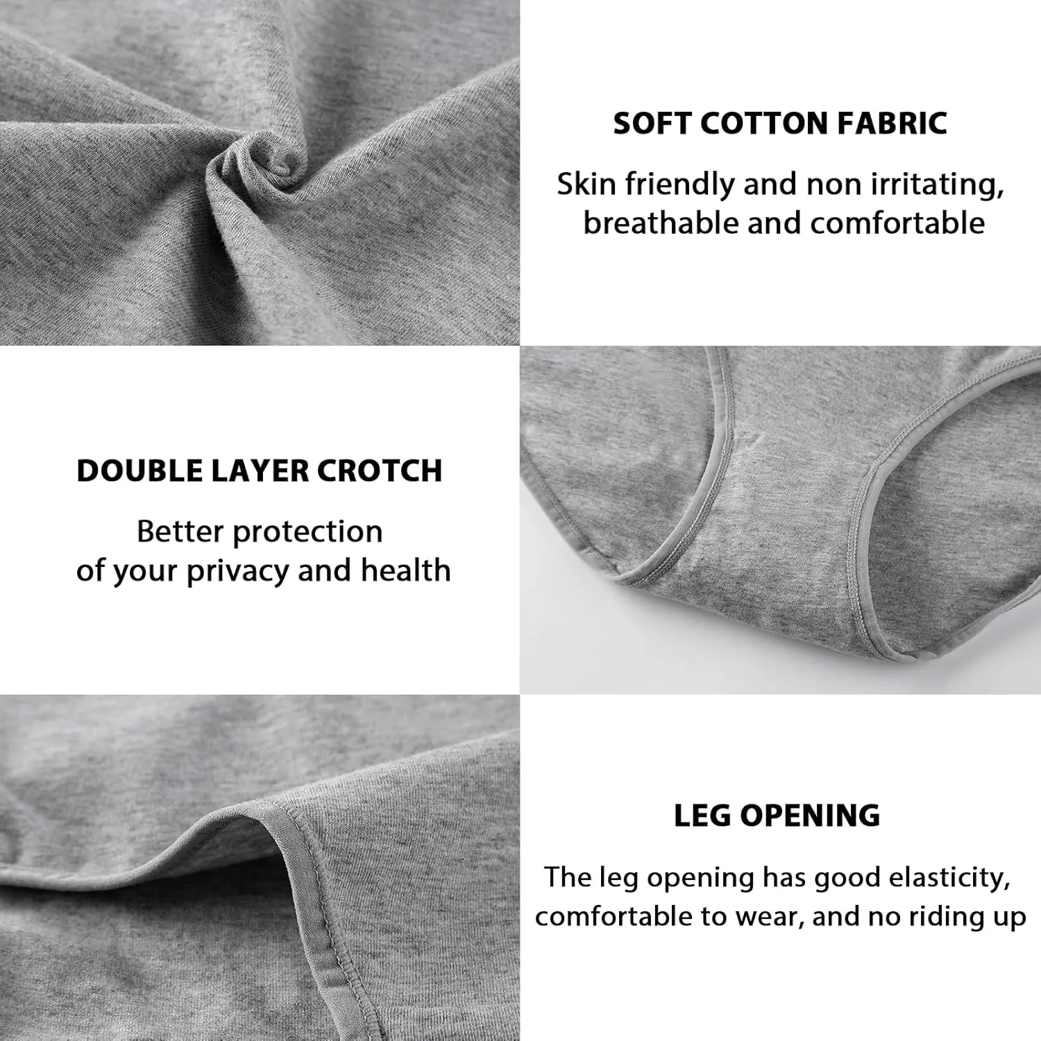 OLIKEME High Waisted Underwear for Women Cotton Slight Tummy Control Panties Postpartum Soft Full Coverage Briefs 5 Pack