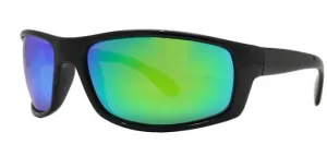 PL 707 RVC - Classic Sport Wrap Around Plastic Polarized Sunglasses with Color Mirror Lens