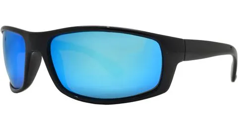 PL 707 RVC - Classic Sport Wrap Around Plastic Polarized Sunglasses with Color Mirror Lens