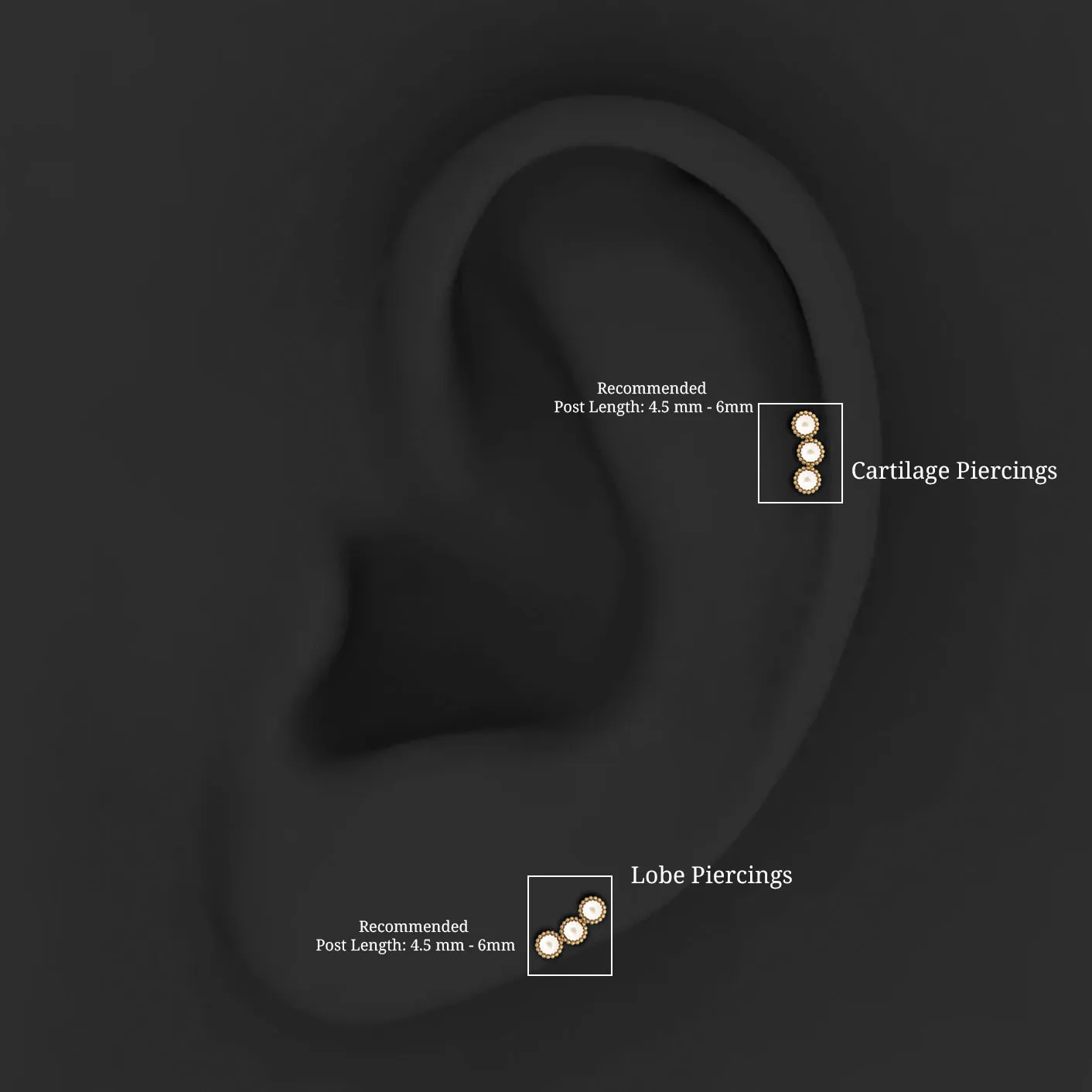 Real Freshwater Pearl Three Stone Crawler Earring