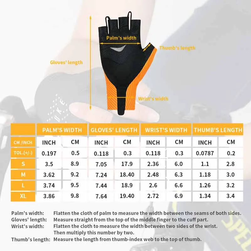 Road Bike Half Finger Cycling Gloves for Men and Women-ST1904-Orange