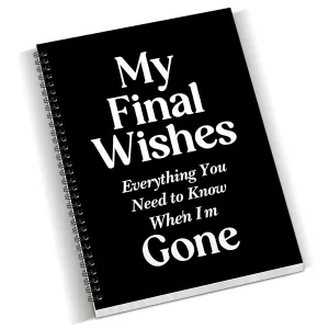 Rovhity My Final Wishes Planner  End of Life Organizer for Adults & Seniors | Legacy Binder for Passwords, Documents, Final Plans & Funeral Wishes | Emergency & Estate Planning Book