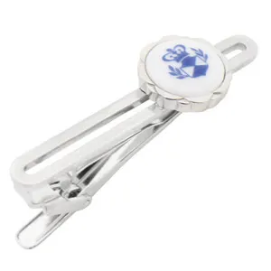 Royal Copenhagen Crown & leaf crest Tie Clips