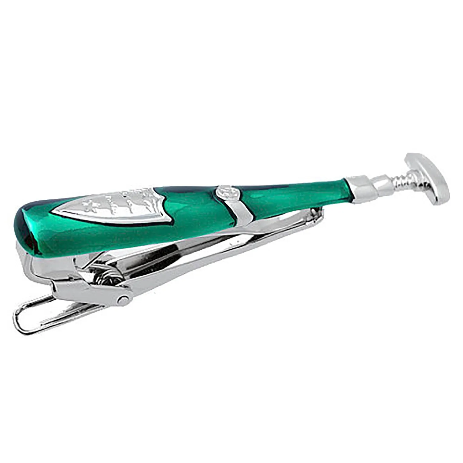 Silver Wine & Wine opener Tie Clips