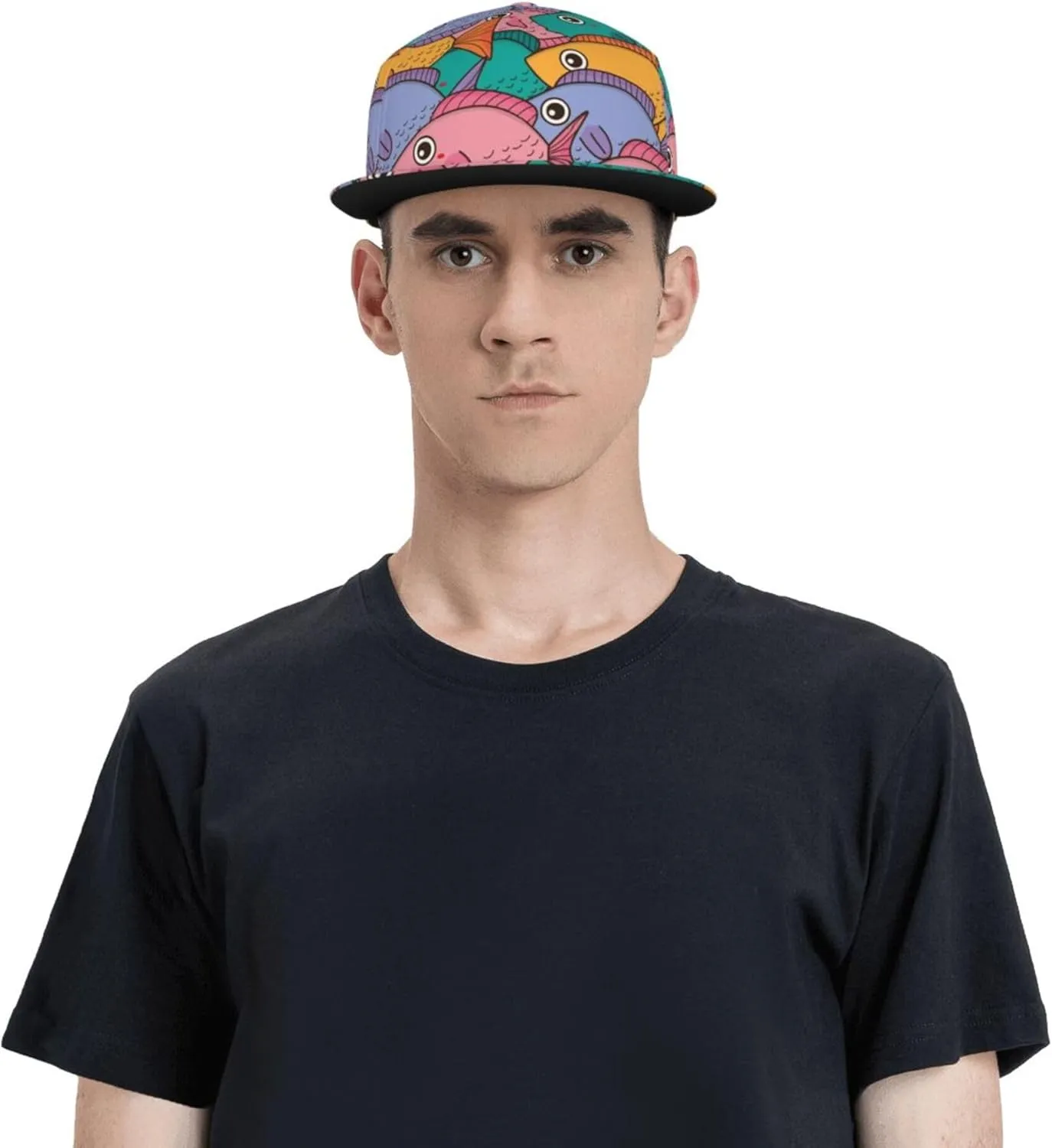 Snapback Hats for Men Women Fashion Japanese Koi Fish Baseball Cap Trucker Hat for Cycling Sports Running Golf Flat Brim Hats