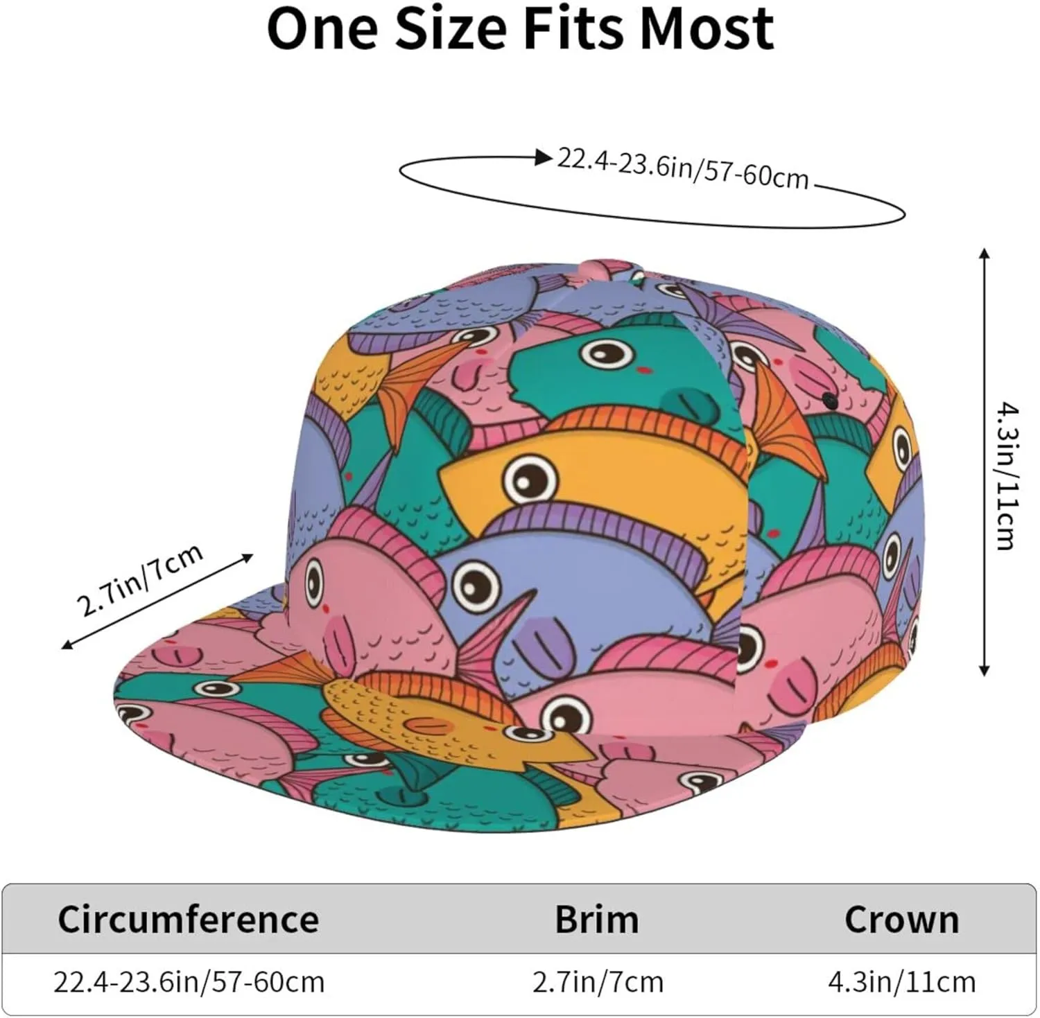 Snapback Hats for Men Women Fashion Japanese Koi Fish Baseball Cap Trucker Hat for Cycling Sports Running Golf Flat Brim Hats