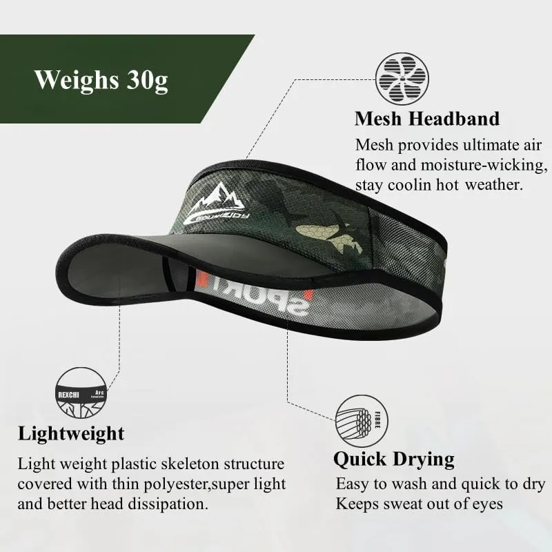 Sport Sun Visor Hats for Men Women Headsweats Sunvisor Cap for Men Women Sun Visors for Running, Golf, Tennis, Softball