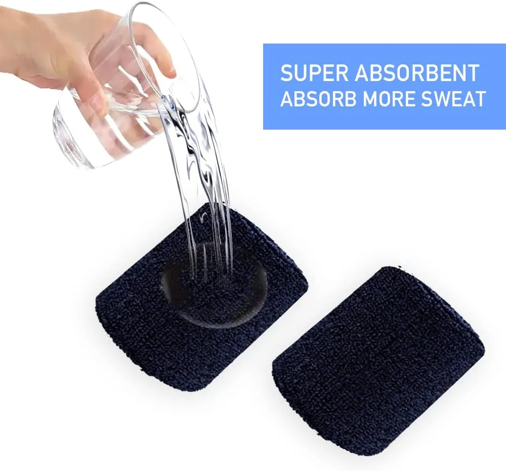 Sweatband Set  Headband & Wristband for Men, Women & Kids | Terry Cloth Athletic Sweatbands for Workout, Gym, Yoga, Running, Tennis, Basketball, Baseball, Soccer | Sports Accessories