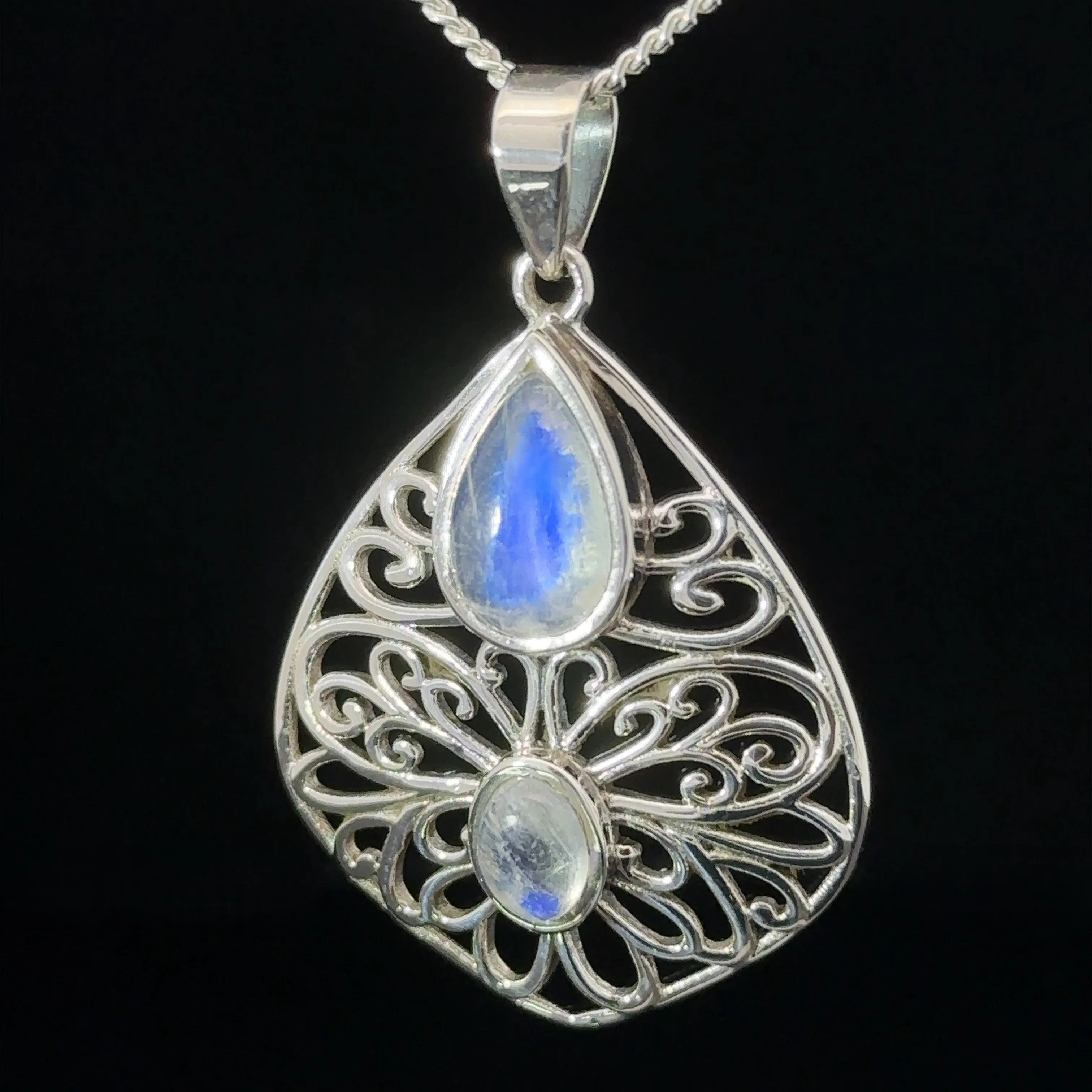 Teardrop Filigree Gemstone Pendants