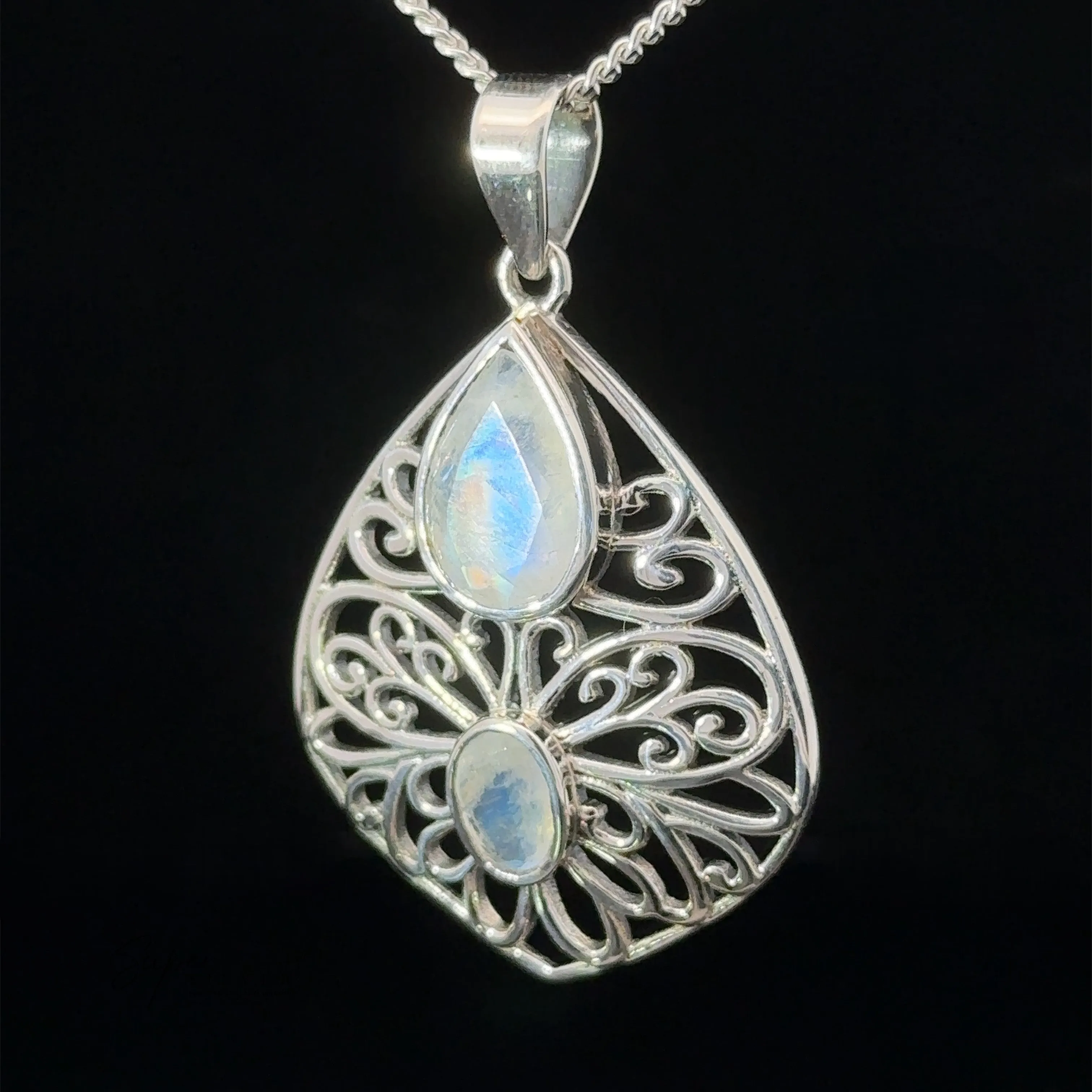 Teardrop Filigree Gemstone Pendants