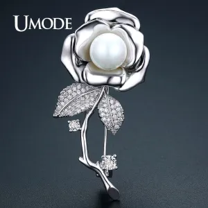 UMODE Rose Flower Brooches for Women Fashion
