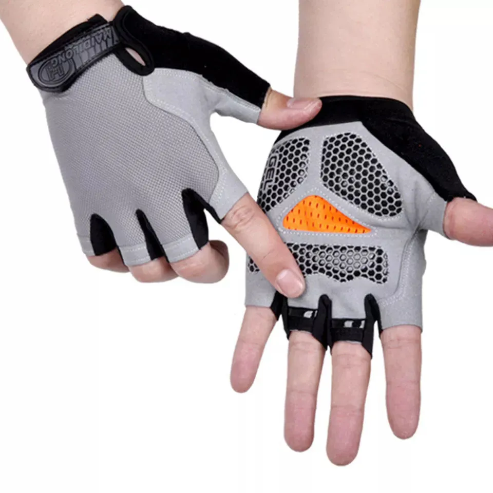 Unisex Cycling Gloves Anti-slip Anti-sweat Men Women Half Finger Gloves Breathable Anti-shock Sports Gloves Bike Bicycle Gloves