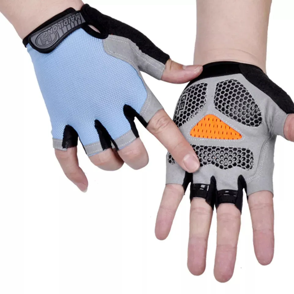 Unisex Cycling Gloves Anti-slip Anti-sweat Men Women Half Finger Gloves Breathable Anti-shock Sports Gloves Bike Bicycle Gloves