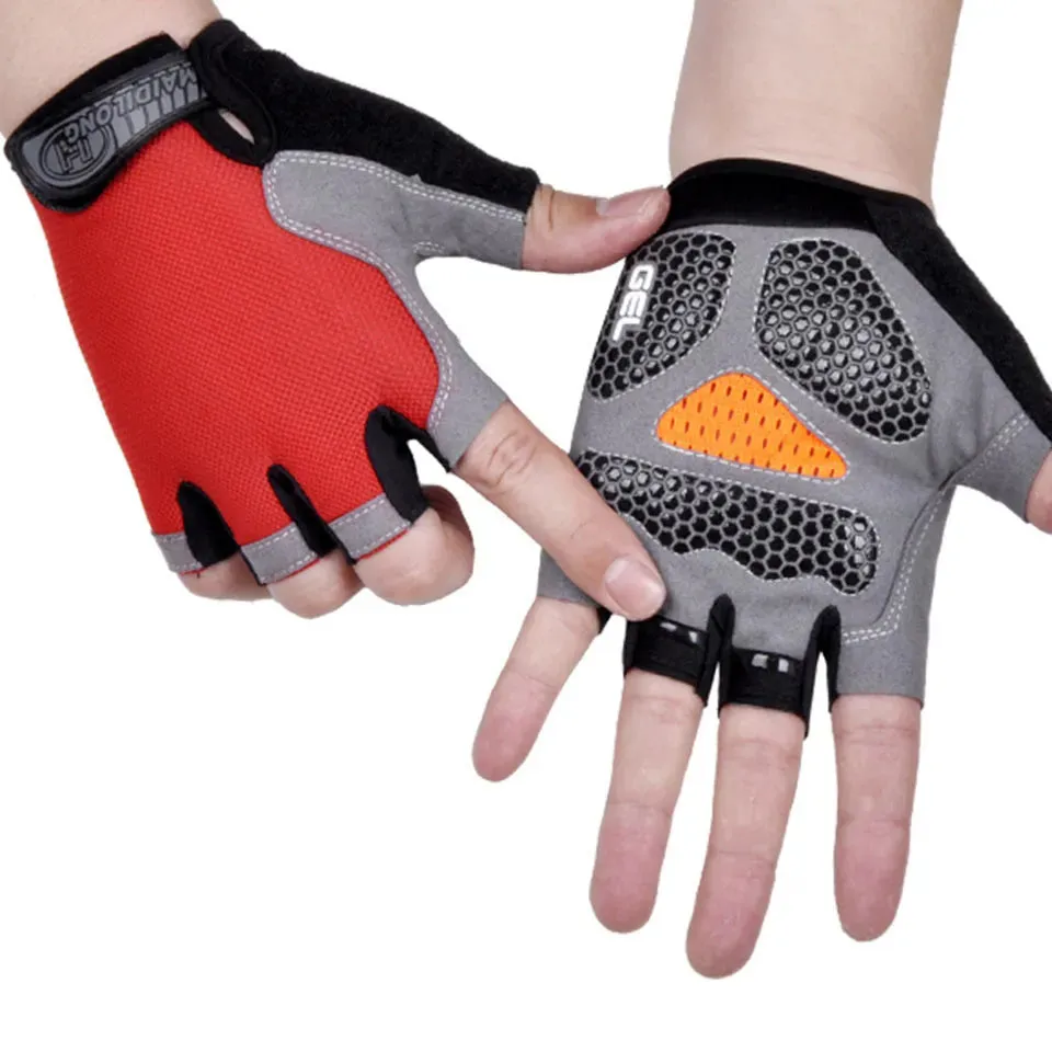 Unisex Cycling Gloves Anti-slip Anti-sweat Men Women Half Finger Gloves Breathable Anti-shock Sports Gloves Bike Bicycle Gloves