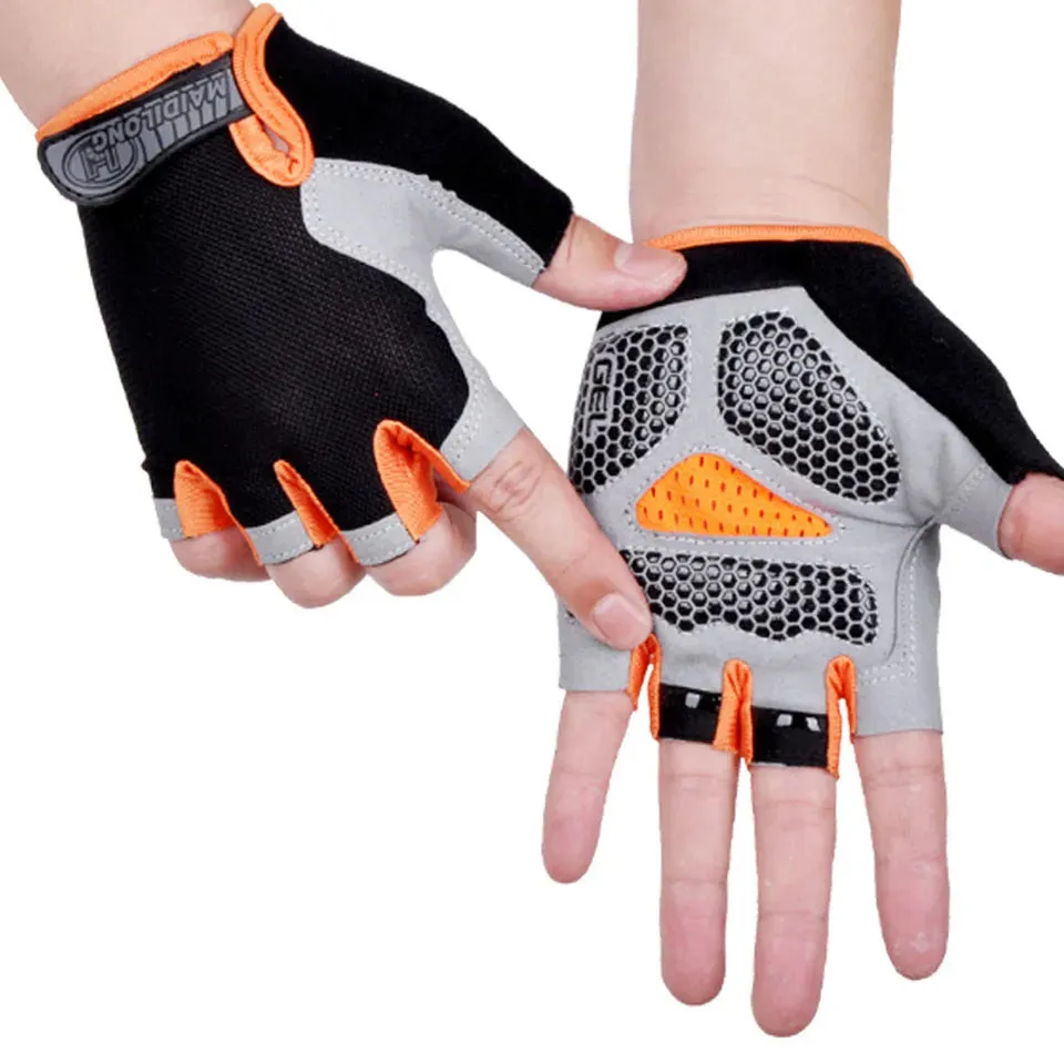 Unisex Cycling Gloves Anti-slip Anti-sweat Men Women Half Finger Gloves Breathable Anti-shock Sports Gloves Bike Bicycle Gloves