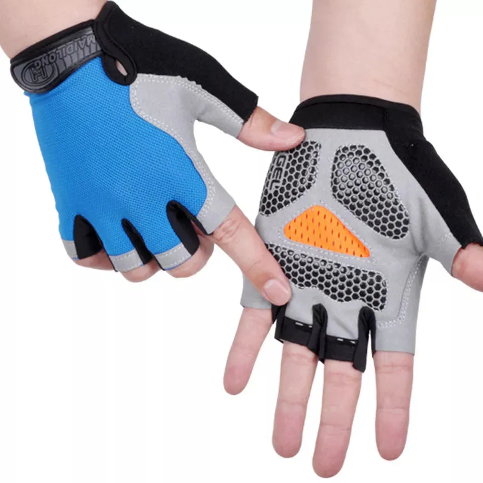 Unisex Cycling Gloves Anti-slip Anti-sweat Men Women Half Finger Gloves Breathable Anti-shock Sports Gloves Bike Bicycle Gloves