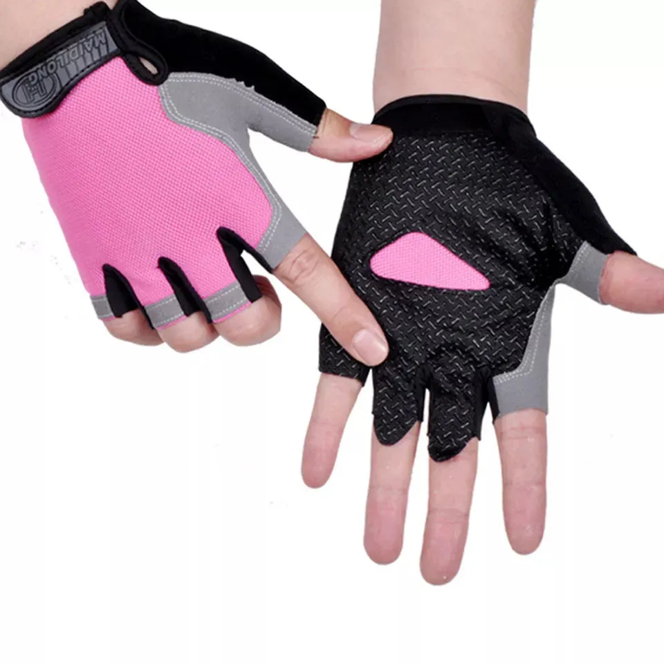 Unisex Cycling Gloves Anti-slip Anti-sweat Men Women Half Finger Gloves Breathable Anti-shock Sports Gloves Bike Bicycle Gloves