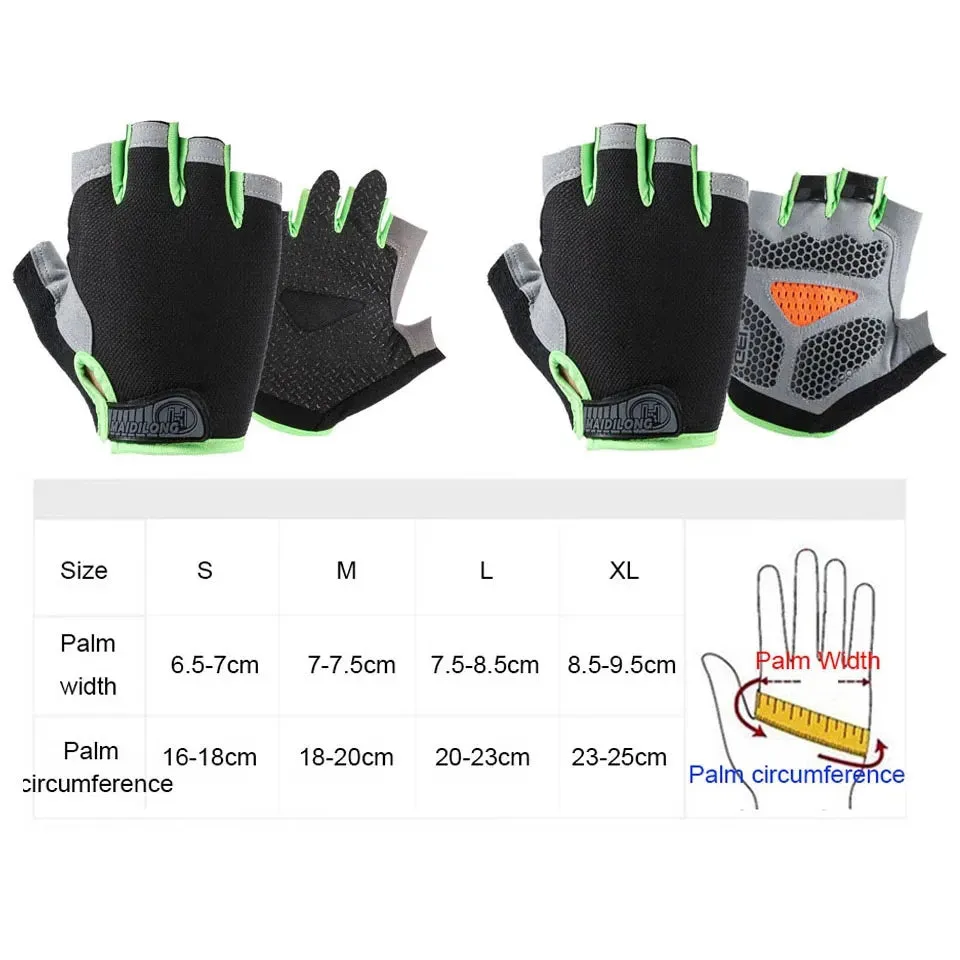 Unisex Cycling Gloves Anti-slip Anti-sweat Men Women Half Finger Gloves Breathable Anti-shock Sports Gloves Bike Bicycle Gloves