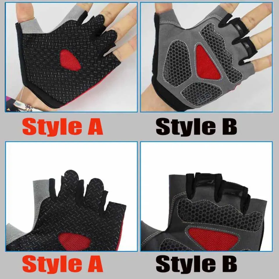 Unisex Cycling Gloves Anti-slip Anti-sweat Men Women Half Finger Gloves Breathable Anti-shock Sports Gloves Bike Bicycle Gloves